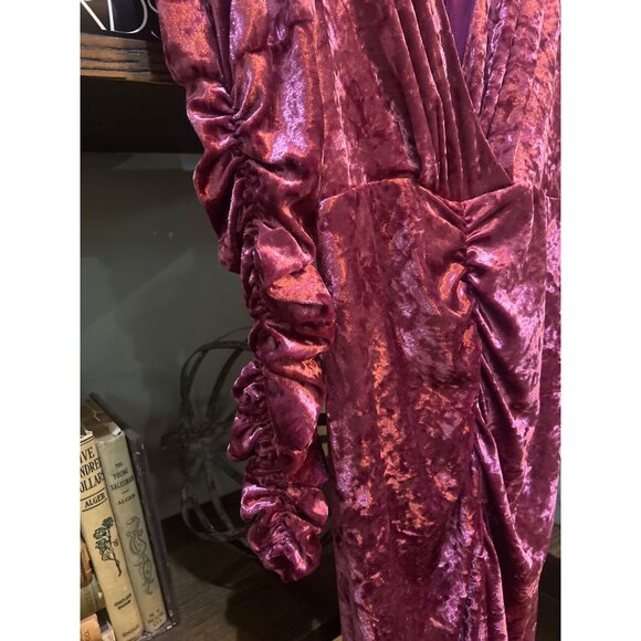 Ronny Kobo Velvet Alicia Dress Wine Purple Red Womens Size Medium - Picture 8 of 12